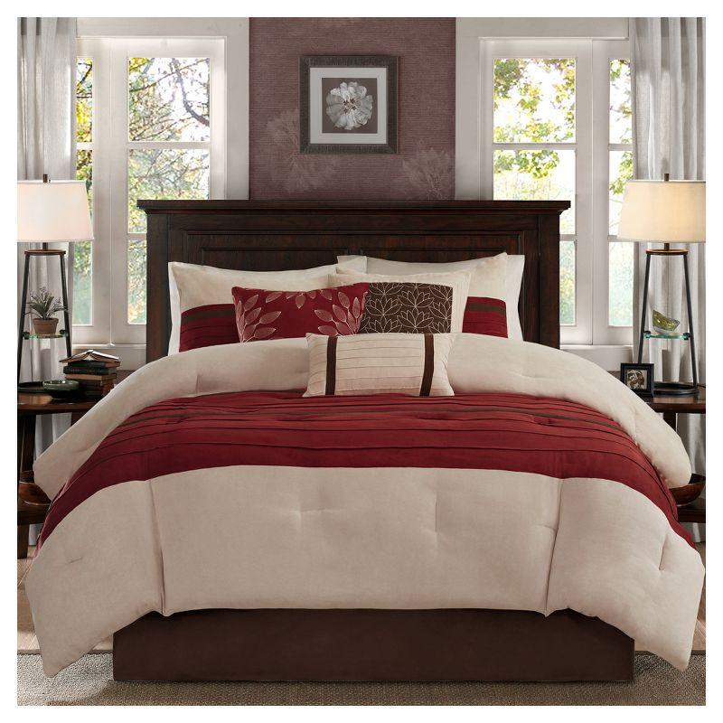 Palmer 7 PC Pieced Faux Suede Comforter Set