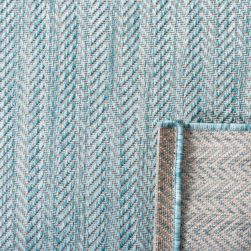 Courtyard CY8022 Power Loomed Indoor and Outdoor Accent Rug - Aqua/Grey - 2'7"x5' - Safavieh