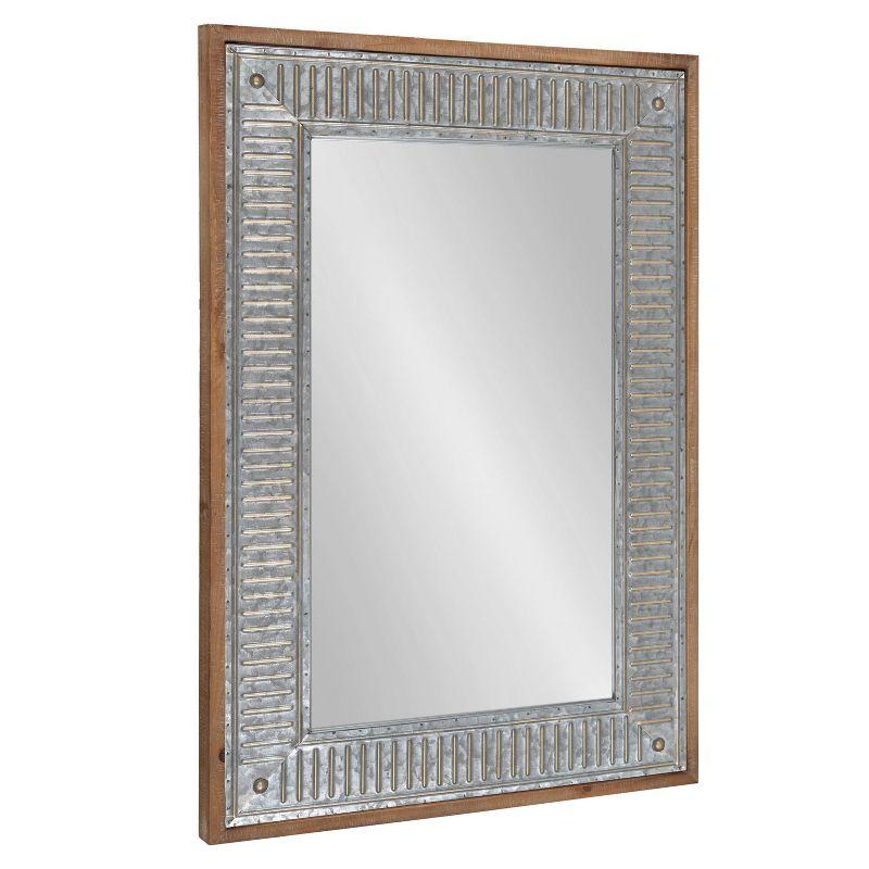 Rustic Brown Wood and Metal Full-Length Rectangular Mirror