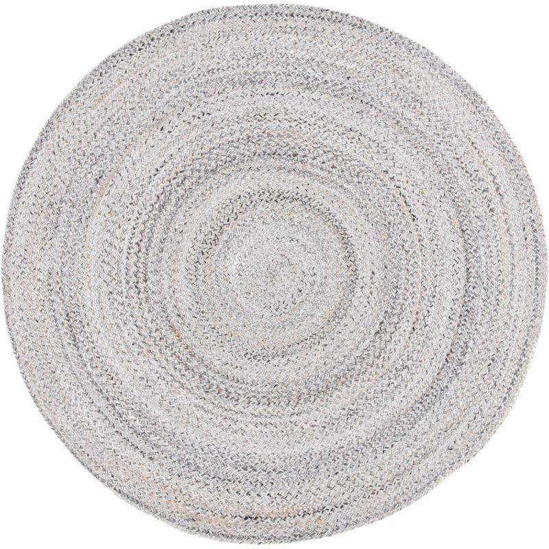 Braided BRD851 Hand Braided Area Rug - Grey - 3' round - Safavieh.