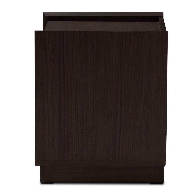 Larsine Finished 2 Drawer Nightstand Brown - Baxton Studio: Modern Design, Cut-Out Handles, Engineered Wood