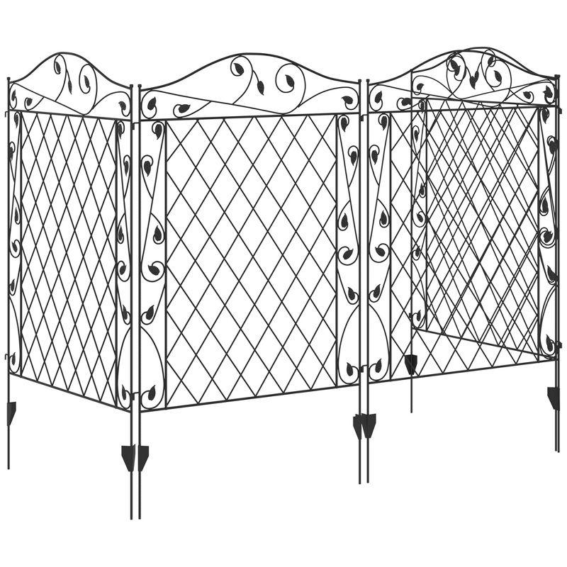 43.25'' H x 138.5'' W Black Metal Fencing with 4 Panel(s) Included