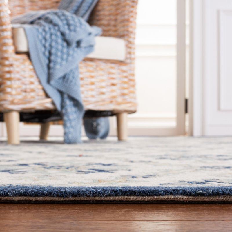 Martha Stewart Rugs Martha Stewart Hand Tufted Wool/Cotton Floral Rug in Blue/Gray