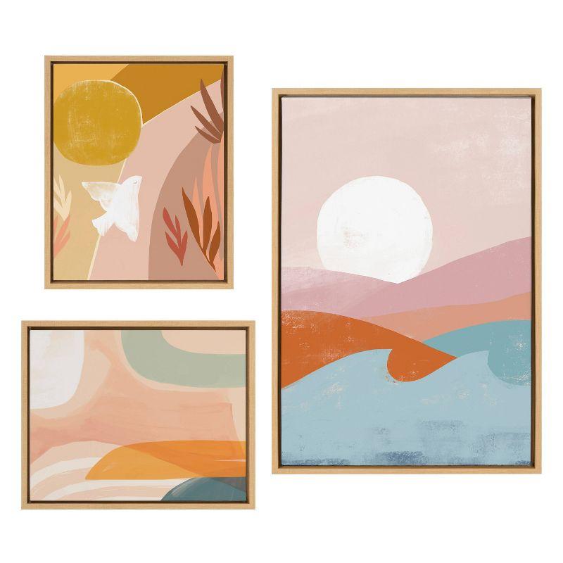 Laurel All Things Decor (Set of 3) Sylvie Endless Summer Sunrise Marrakesh Framed Canvas Wall Art Set by Kate Aurelia Holloway