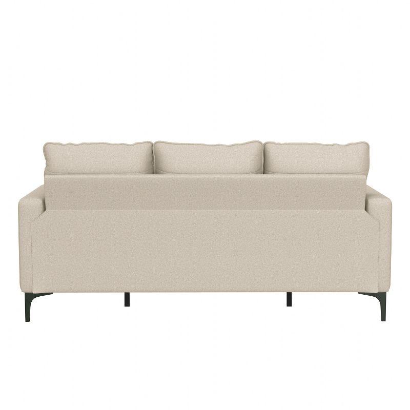 Oatmeal Fabric Reversible Sectional Chaise with Sleek Metal Legs