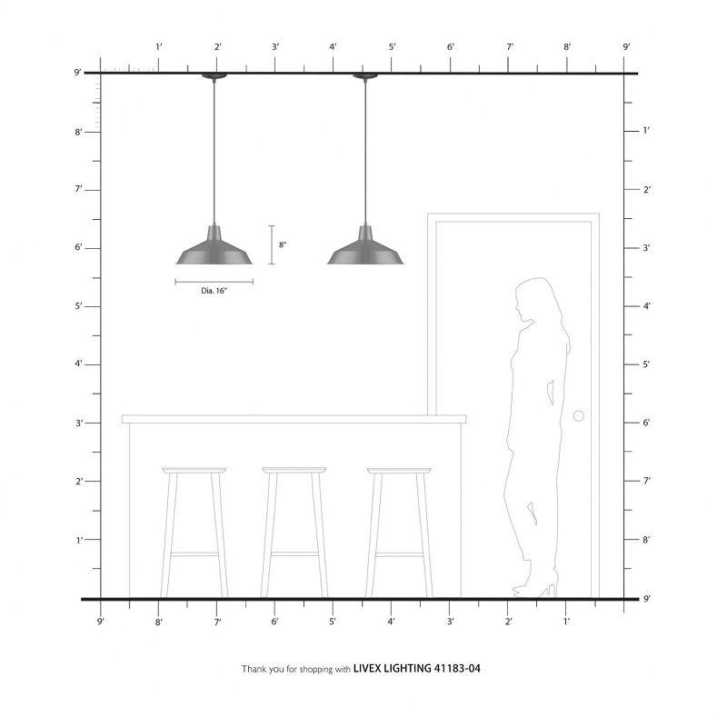 Livex Lighting Metal Shade 1 - Light Chandelier in  Black