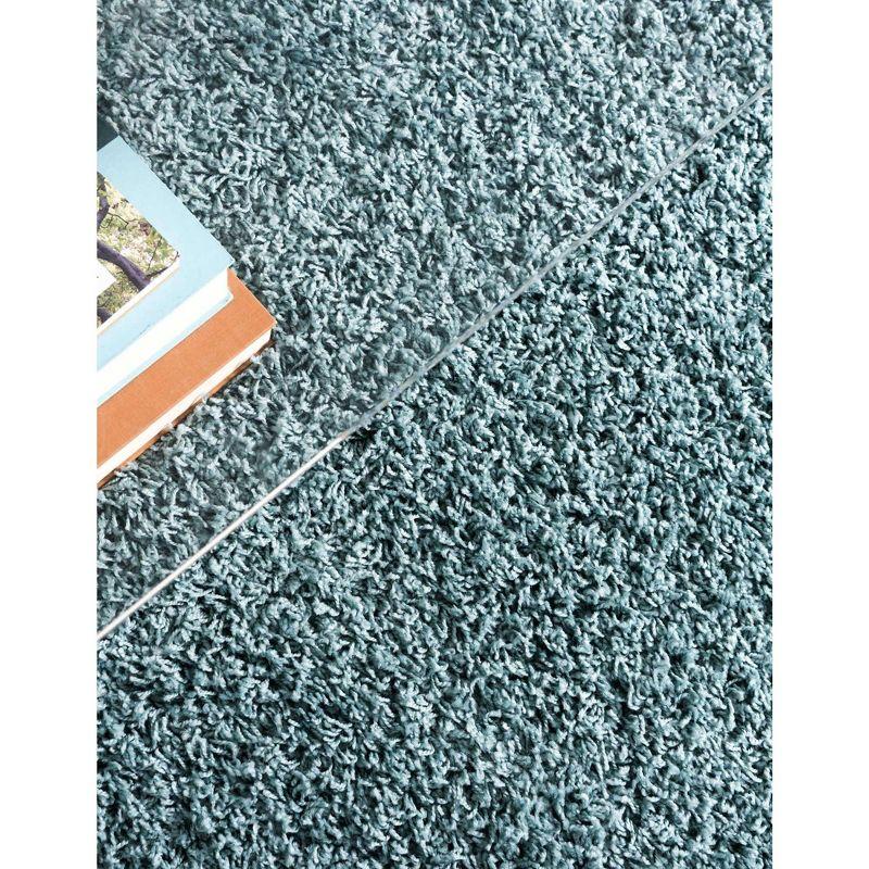 Unique Loom 8' 0 x 11' 0 Rectangle Solid Shag Light Slate Blue Area Rug