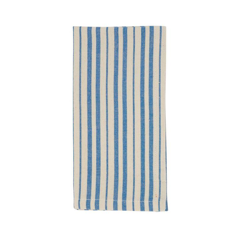 Dauphine Blue Striped Cotton Dinner Napkins, Set of 4, 20"