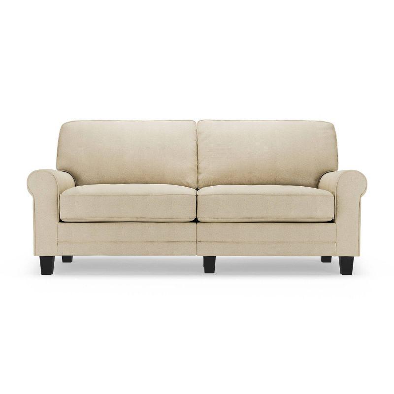 Serta Copenhagen 73" Rolled Arm Sofa, Easy Care Fabric, Soft Pillow Back, Pocket Coil Seat Cushions