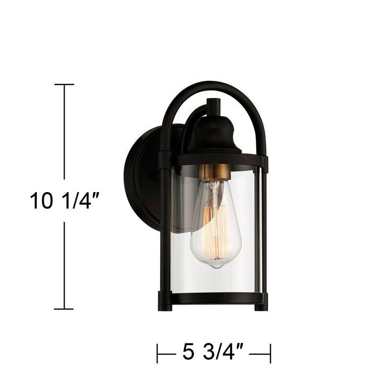 John Timberland Avani Rustic Outdoor Wall Light Fixture Black Metal 10 1/4" Clear Glass Panels for Post Exterior Barn Deck House Porch Yard Patio Home