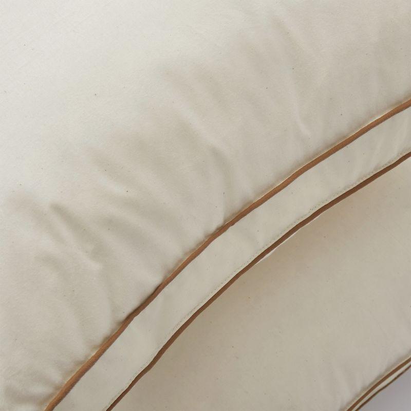 Peace Nest 2 Pack 100% Organic Cotton Gusseted Down Feather Bed Pillows, Pillow-in-a-pillow Design, Standard