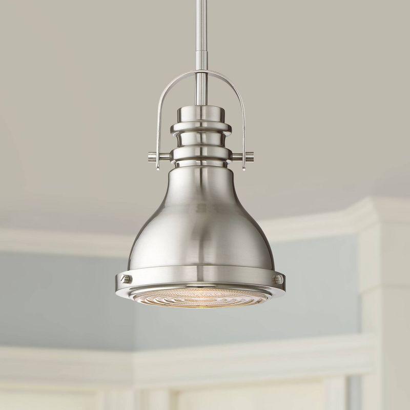 Brushed Nickel Mini Pendant with Clear Glass Shade