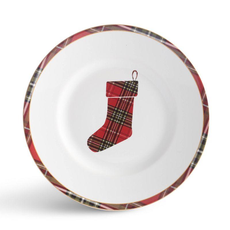 222 Fifth 222 Fifth 12-Piece Wexford Red Porcelain Dinnerware Set - Service For 4, Plate & Bowl Set
