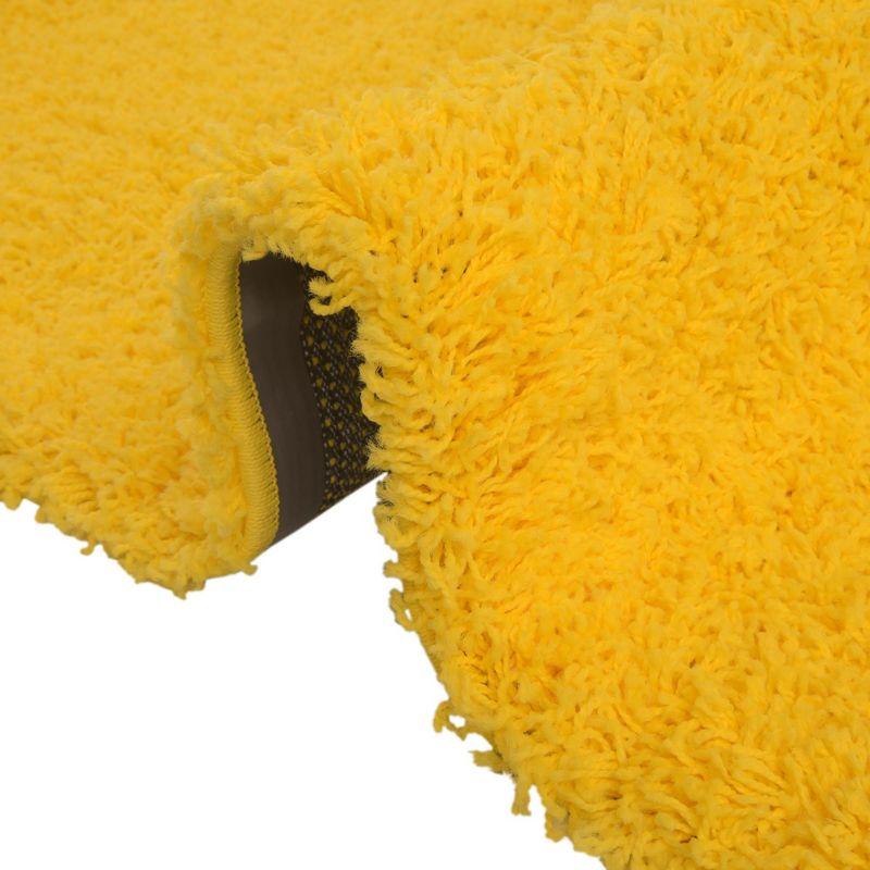 Tuscan Sun Yellow Luxurious Shag Runner Rug 2' x 6' 5"