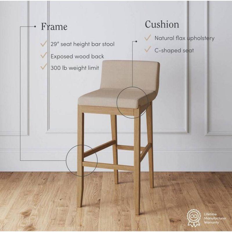Nathan James Upholstered Wooden Stool