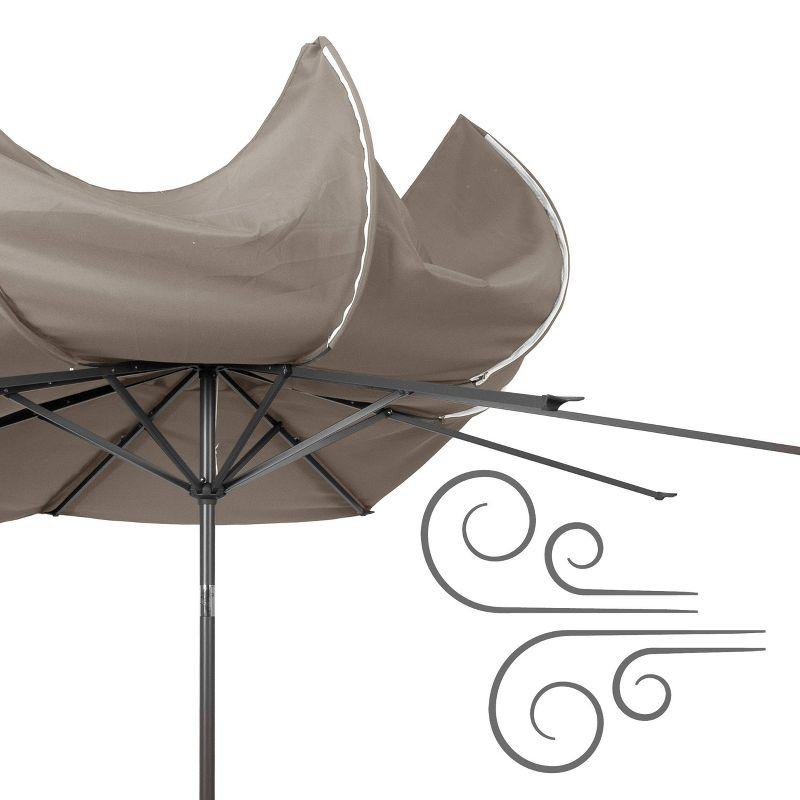 10' x 10' Tilting Market Patio Umbrella Sand Gray - CorLiving: UV & Weather-Resistant, Steel Frame, Crank Lift