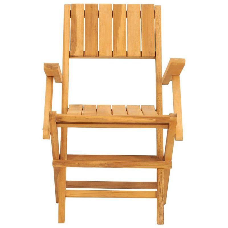 vidaXL Folding Patio Chairs 2pcs Set, 21.7"x24"x35.4" Outdoor Seating Solid Teak Wood with Slatted Design,