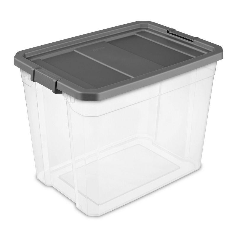 Sterilite 108 Quart Clear Plastic Stacker Storage Containers with Latching Lid