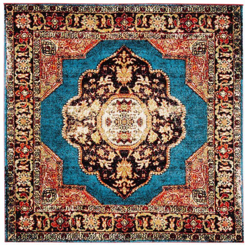 Vintage Hamadan VTH219 Power Loomed Indoor Accent Rug - Gold/Light Blue - 3'x3' - Safavieh