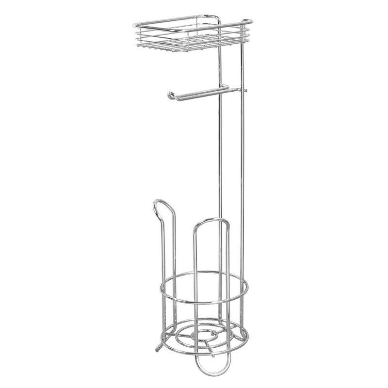 iDesign Classico Free Standing Toilet Paper Holder with Shelf for Bathroom