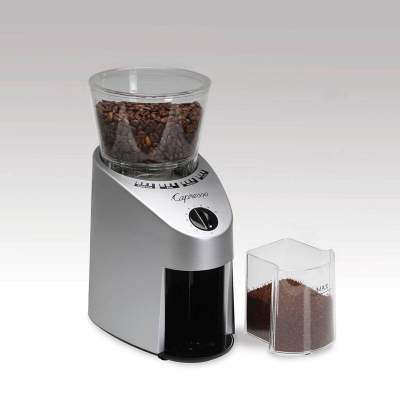 Capresso Conical Burr Coffee Grinder Infinity - Silver 560.04: 15 Settings, Espresso & Coffee Bean Grinder, 12 Cup Capacity