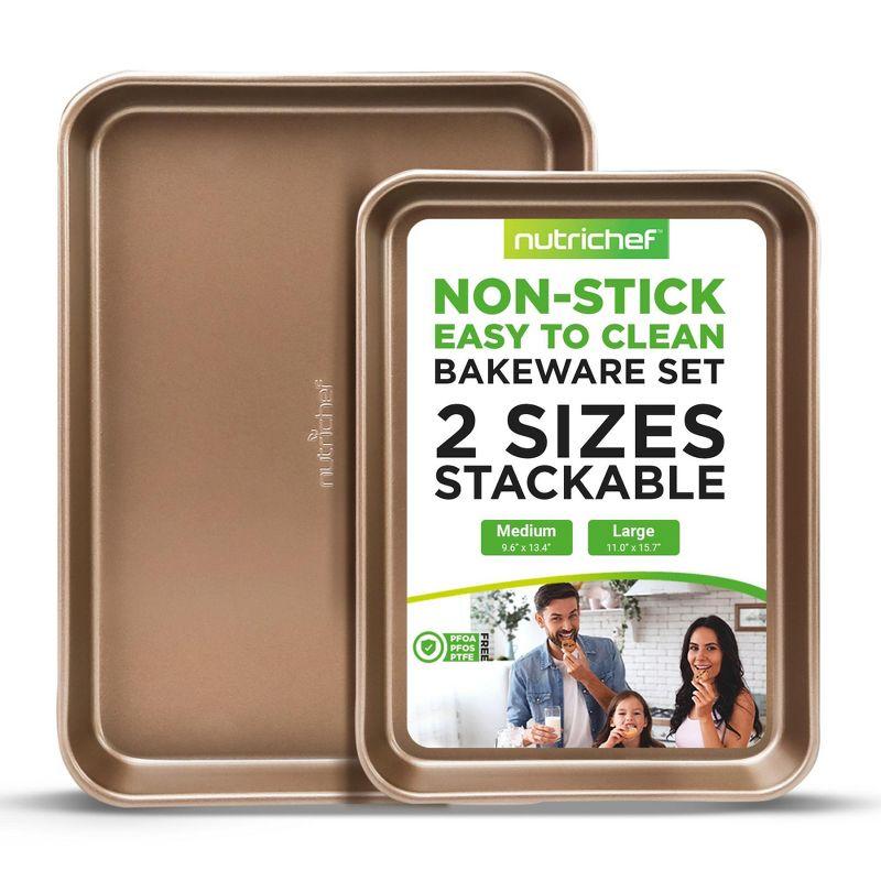 NutriChef 2 Piece Non-Stick Baking Sheet Set