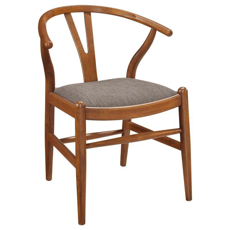 Dinah Danish Y-Shaped Back Dining Side Chair Walnut And Brown (Set Of 2)