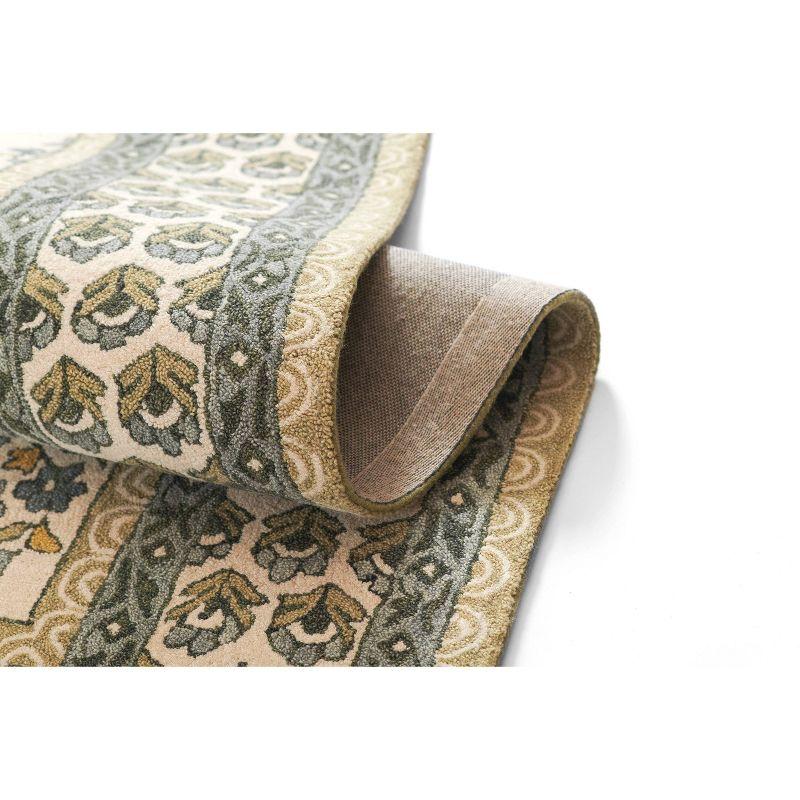 Momeni 3'6"x5'6" Cotswold Bourton Floral Handtufted Area Rug Green: Wool, Medium Pile, Botanical Pattern, Indoor Use