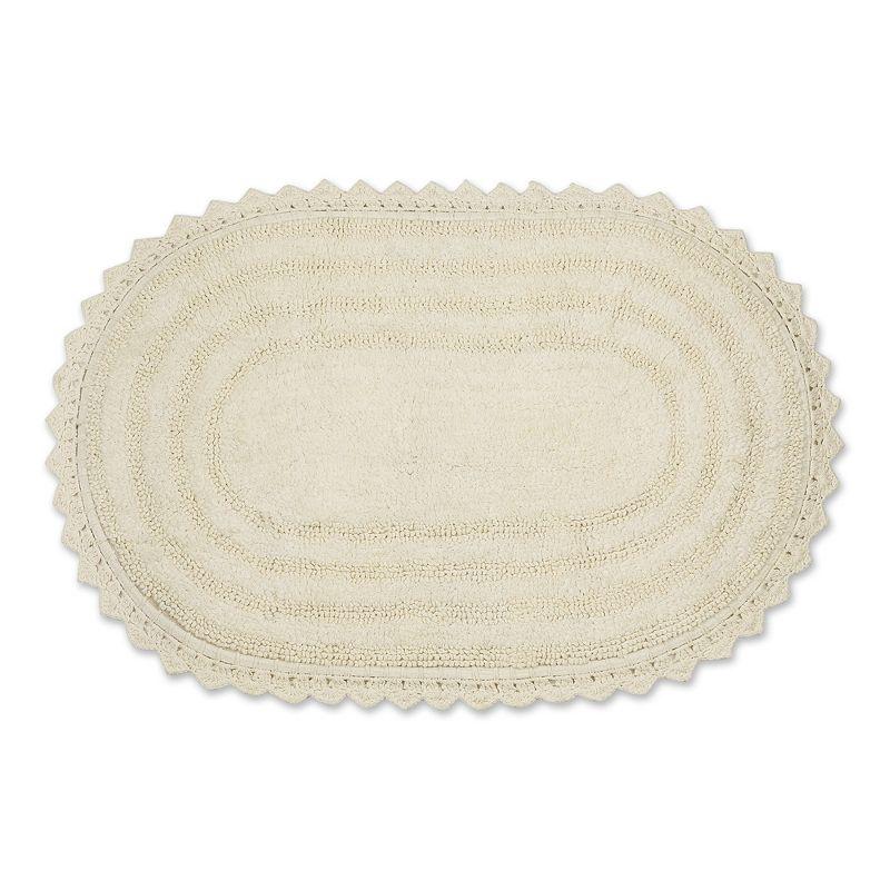 Design Imports Off White Large Oval Crochet Bath Mat