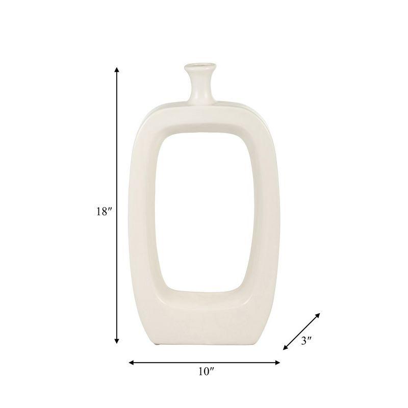 Sagebrook Home Ceramic Vase Creative Contemporary Cut-Out Vase for Decorative Home Table Decor