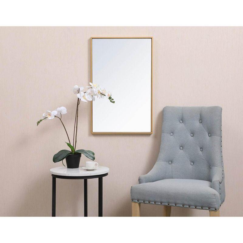Elegant Lighting Metal frame rectangle mirror 18x28 inch in brass