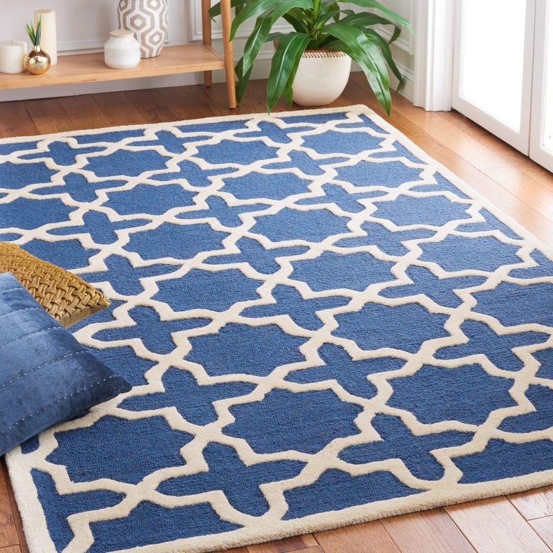 Cambridge CAM125 Tufted Indoor Accent Rug - Navy Blue/Ivory - 3'x5' - Safavieh