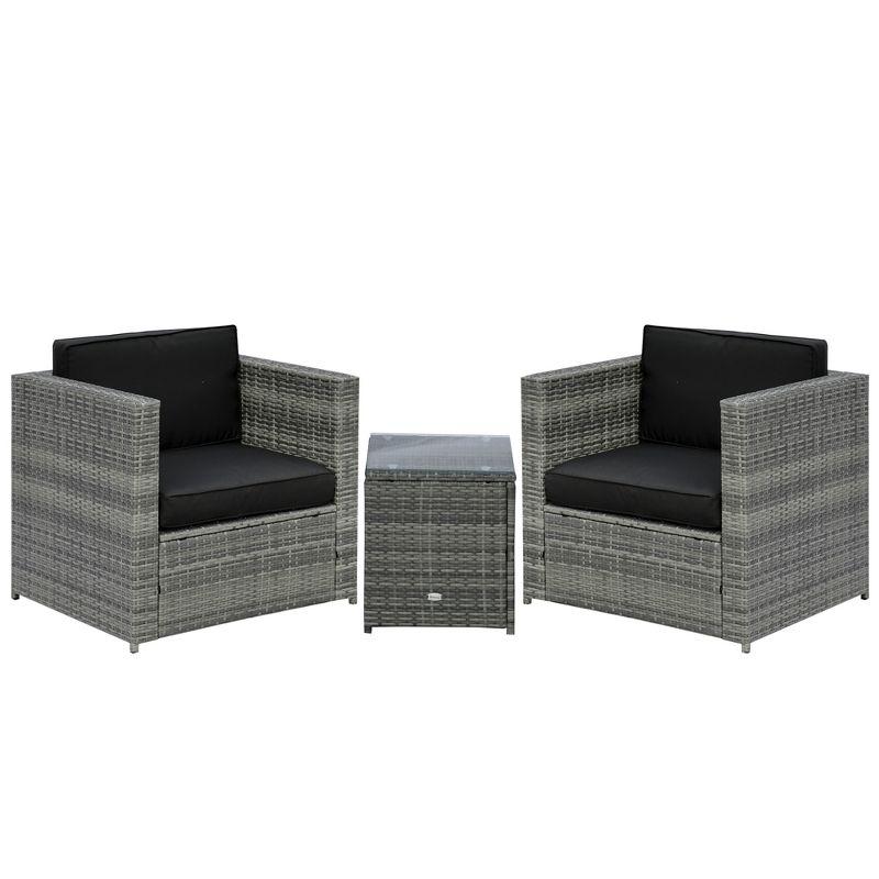 Outsunny 3 Piece Rattan Seating Group
