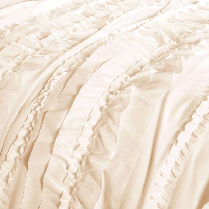 Ivory Queen Cotton Ruffled Comforter Set