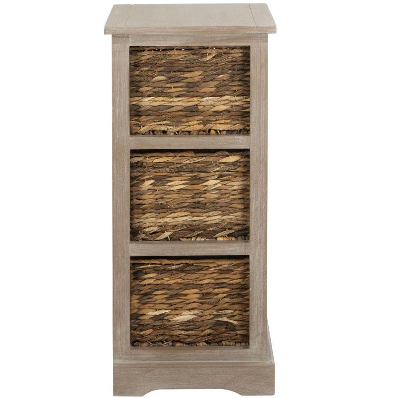 Halle Storage Side Table - AMH5738 - White Wash - Safavieh Couture