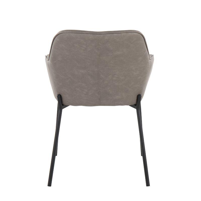 Set of 2 Daniella PU Leather/Steel Dining Chairs Black/Gray - LumiSource