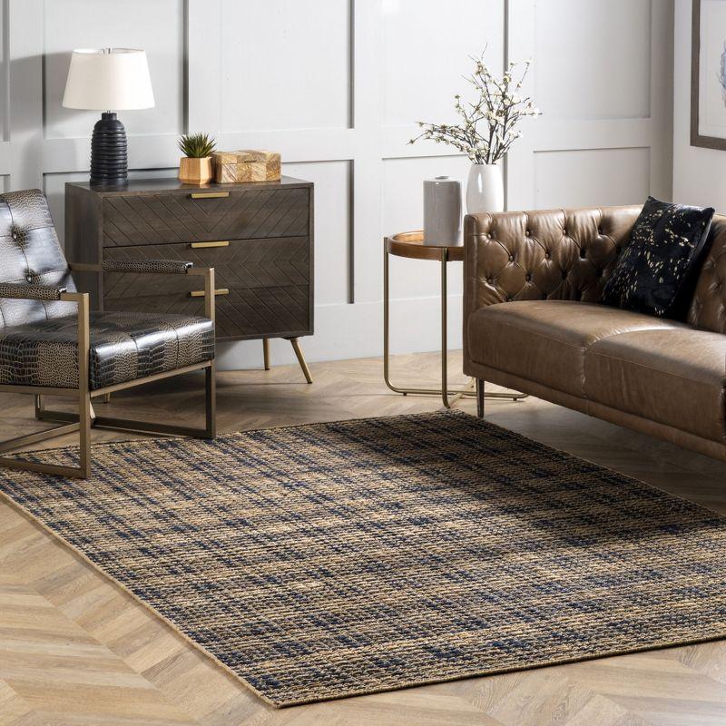 nuLOOM Danica Hand Woven Plaid Jute Area Rug