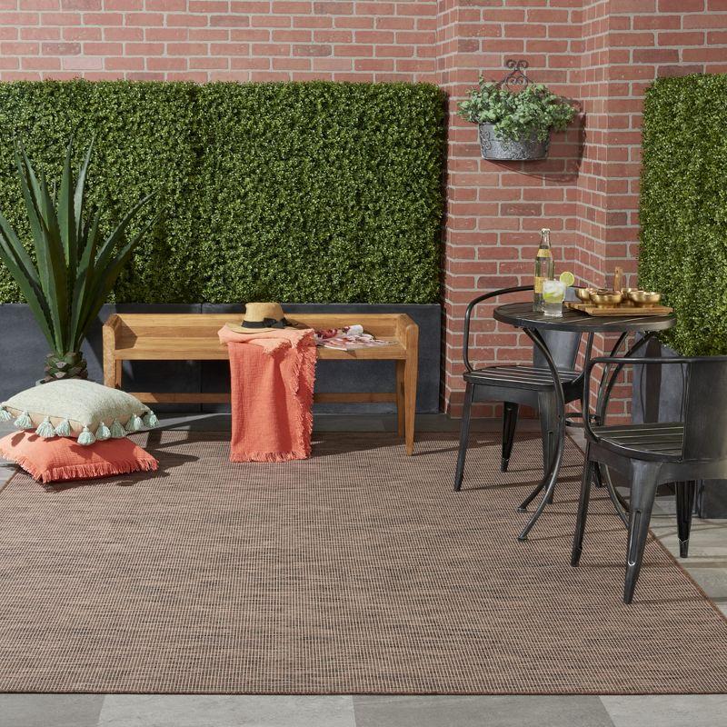 Easy-Care Natural Synthetic 8' x 10' Flatweave Indoor/Outdoor Rug