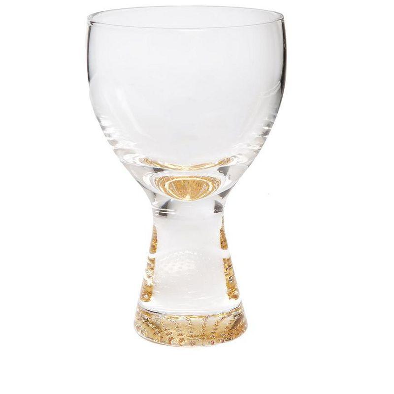 Classic Touch Set of 6 Glasses with Gold Reflection Base