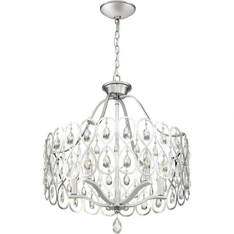 Lulu 22" Polished Chrome Crystal Beaded 5-Light Chandelier