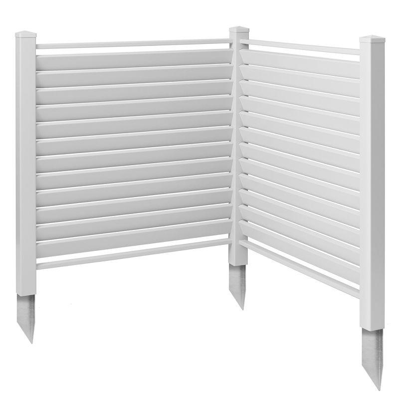 Casafield Privacy Screen - Outdoor Vinyl Fence Panel Enclosure for AC / Trash Bins / Pool Equipment