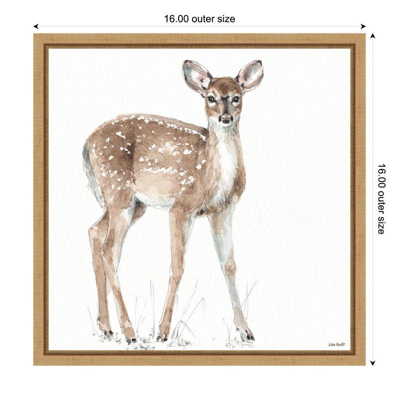 Amanti Art Forest Friends XII (Deer) by Lisa Audit Canvas Wall Art Print Framed 16-in. x 16-in. in Maple