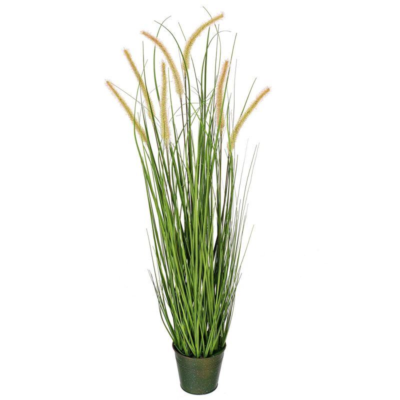 Vickerman Artificial Potted Artificial Grass and Cattails