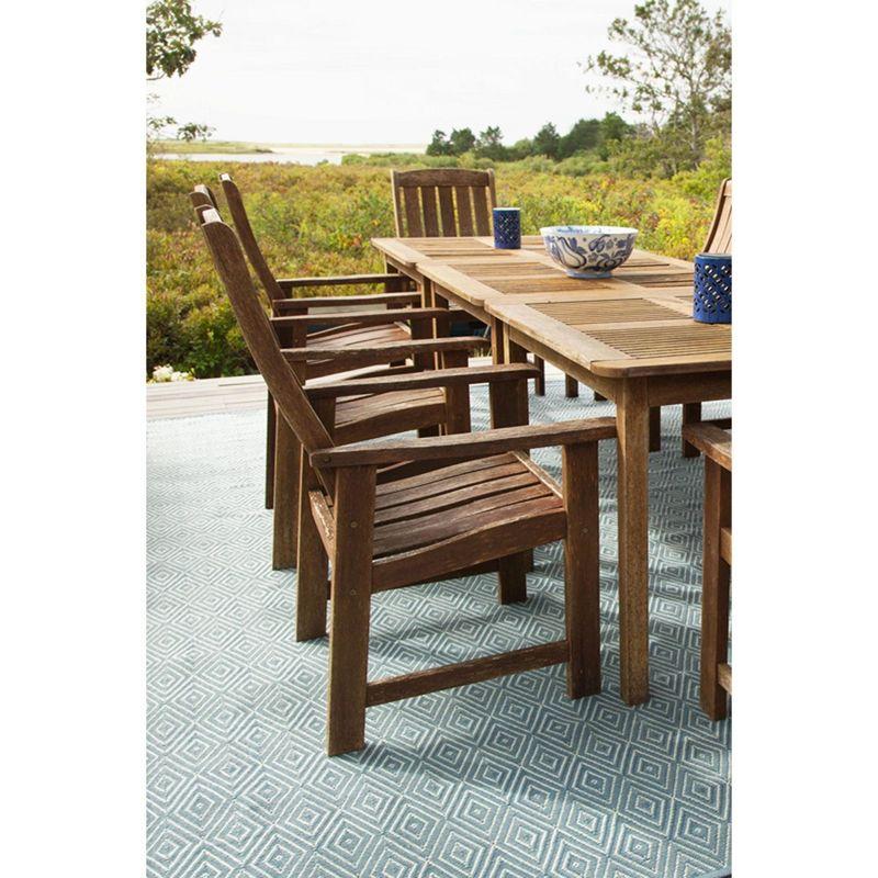 Diamond Slate/Light Blue Handwoven Indoor/Outdoor Rug