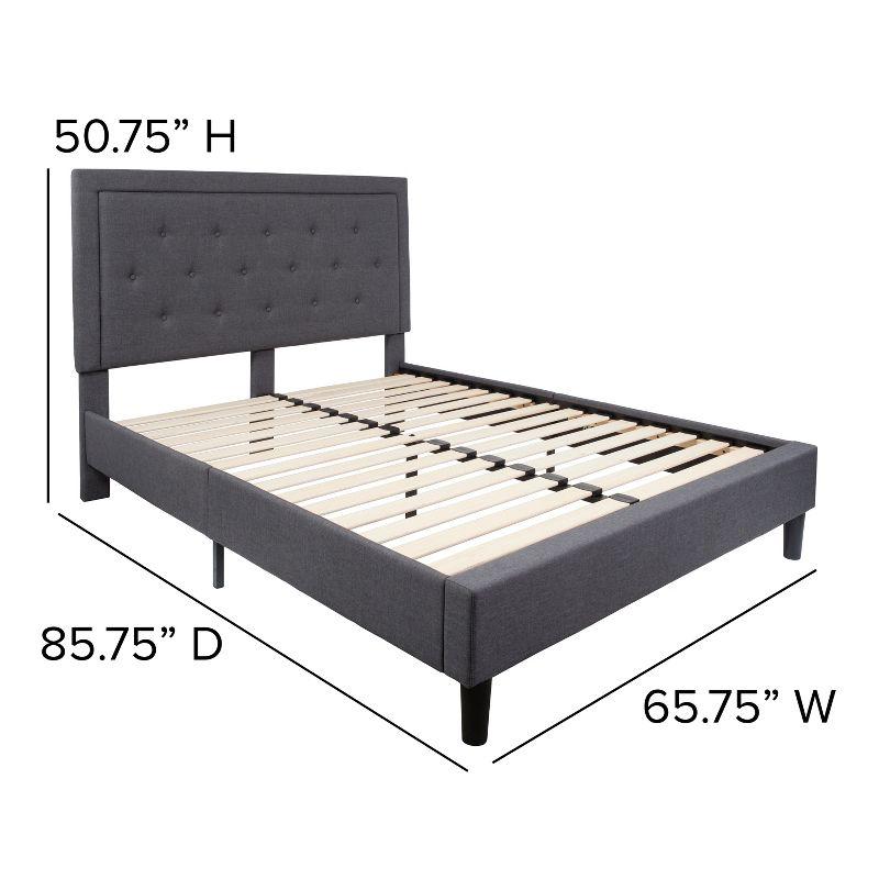 Flash Furniture Roxbury Panel Tufted Upholstered Platform Bed