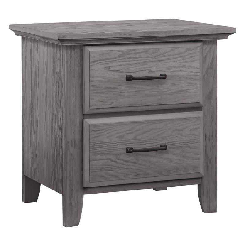 Graphite Gray Solid Wood 2-Drawer Nightstand