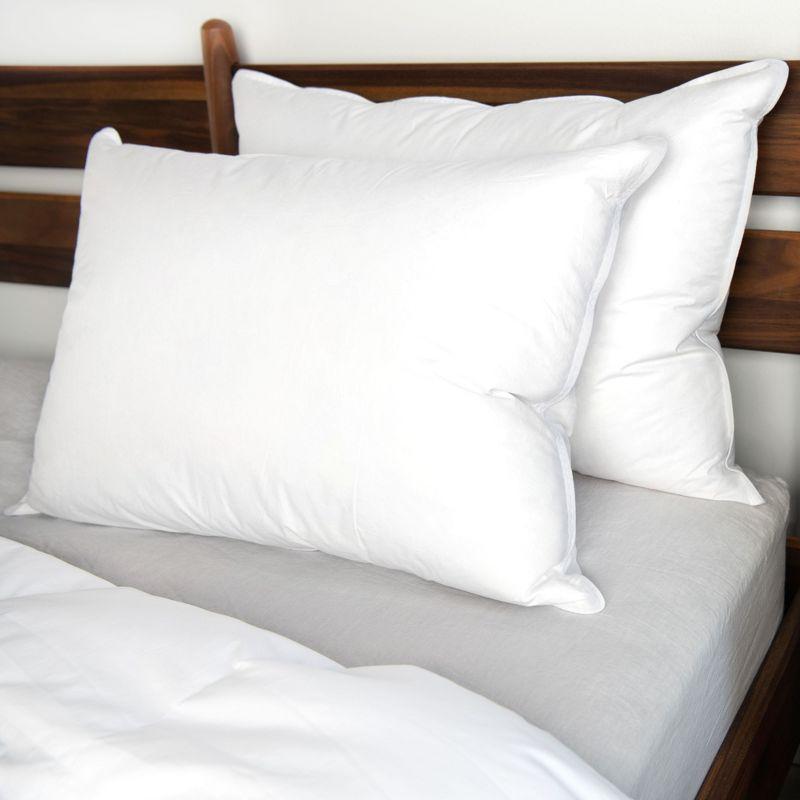 2 Pack Medium White Duck Feather & Down Bed Pillow | BOKSER HOME