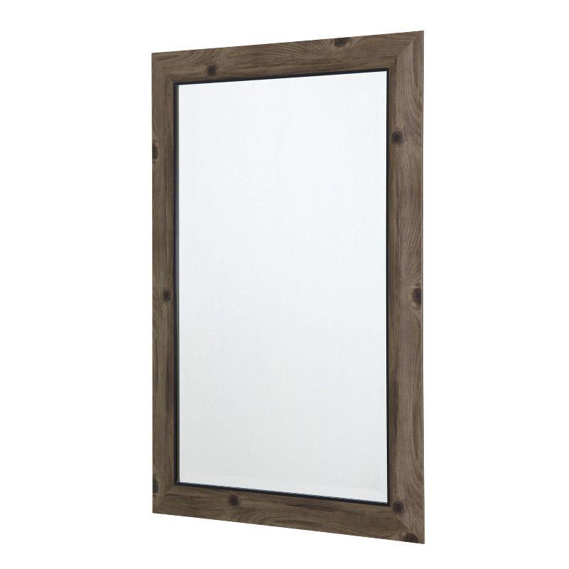 Natural Light Wood Decorative Wall Mirror with Beveled Edge Gray - Yosemite Home Decor