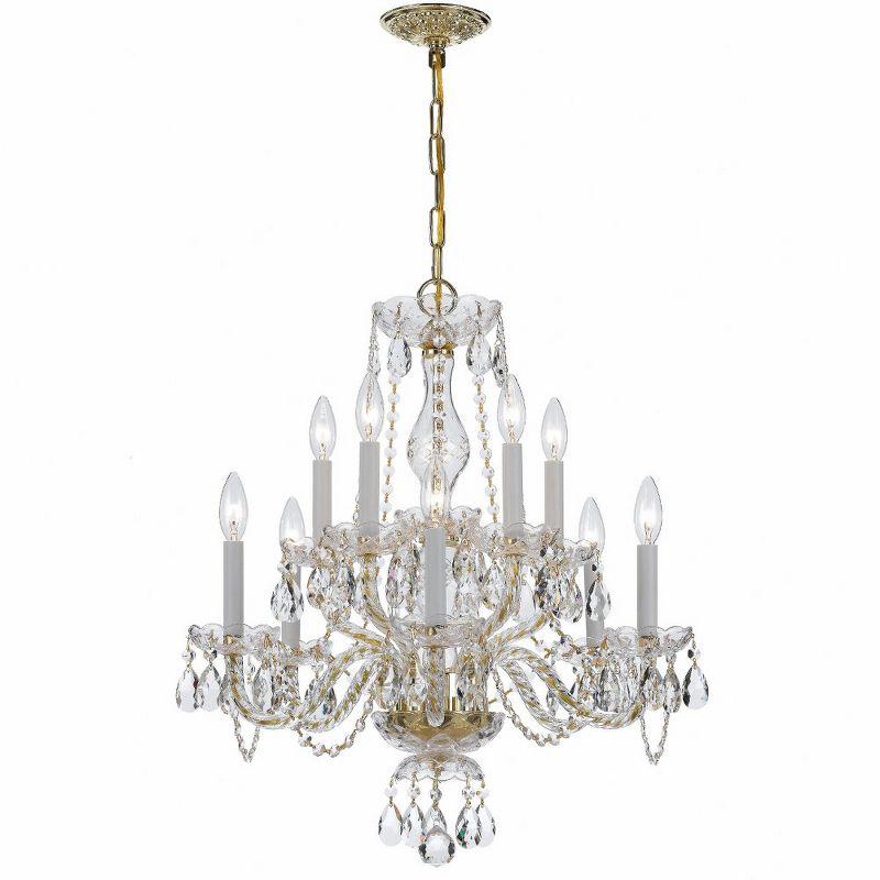 Crystorama Lighting Traditional Crystal 10 - Light Chandelier in  Polished Brass