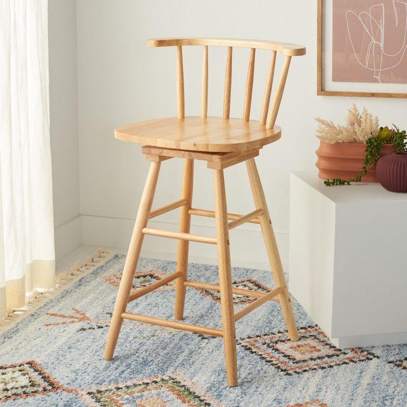 Natural Wood Swivel Windsor Counter Stool